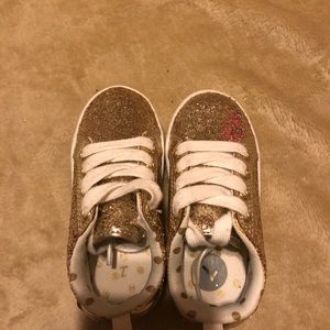 Glitter gold toddler shoes